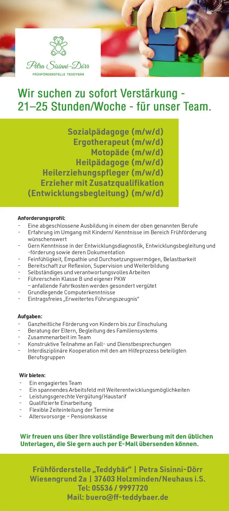 Stellenausschreibung - Wir suchen neue Teammitglieder